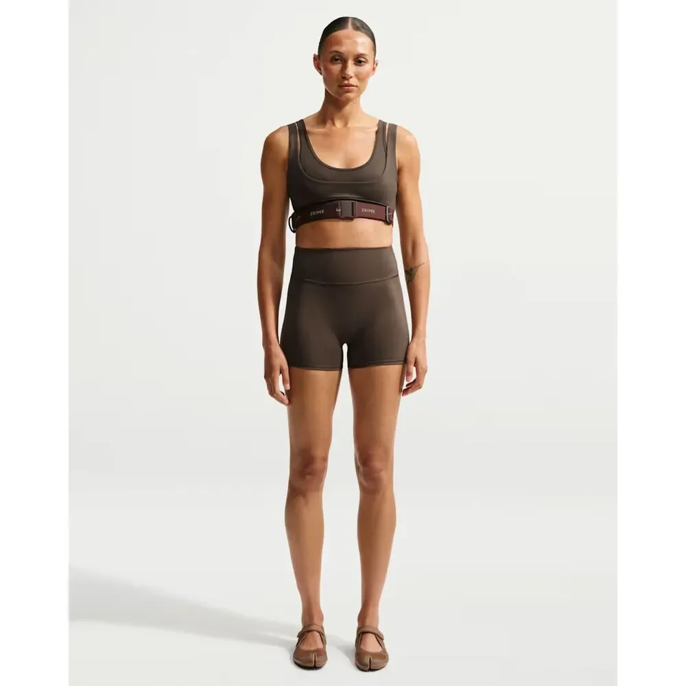 NEW NikeSKIMS Double Strap Scoop Bra Dark Sepia Deep Brown Small NWOT - Picture 3 of 7